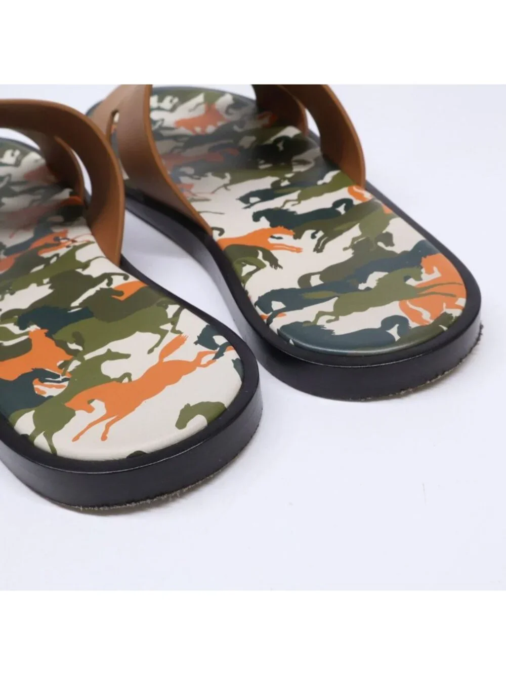 Hermes Izmir Horse Camouflage Sandals